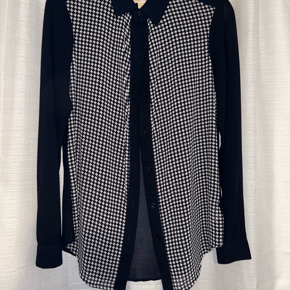 Michael Kors navy blue button down top
